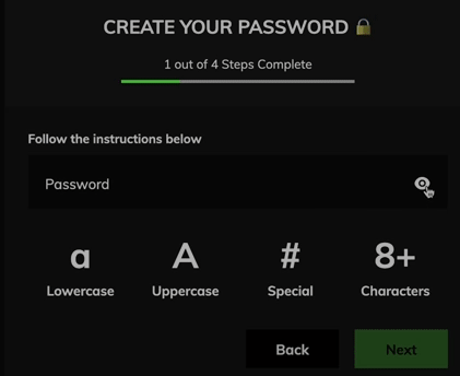 Password chooser UI